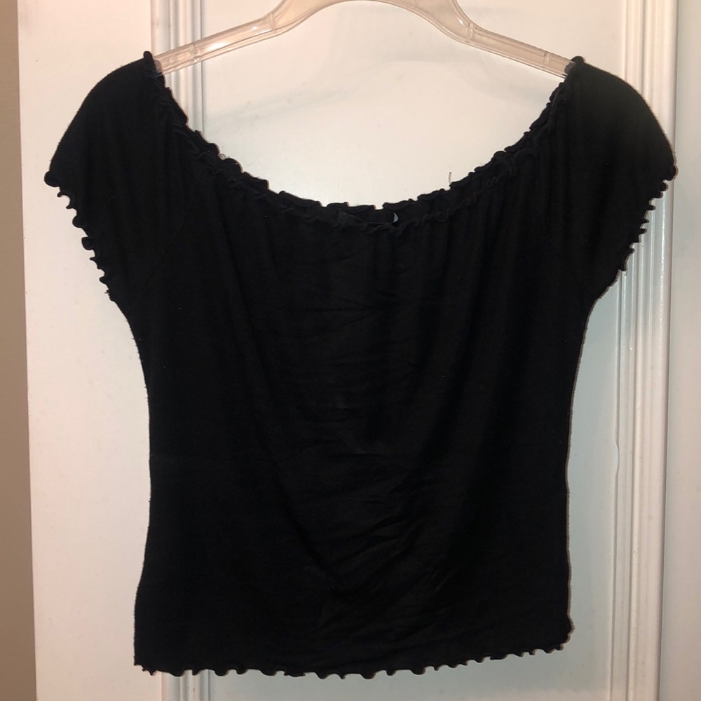 Black off the shoulder crop top